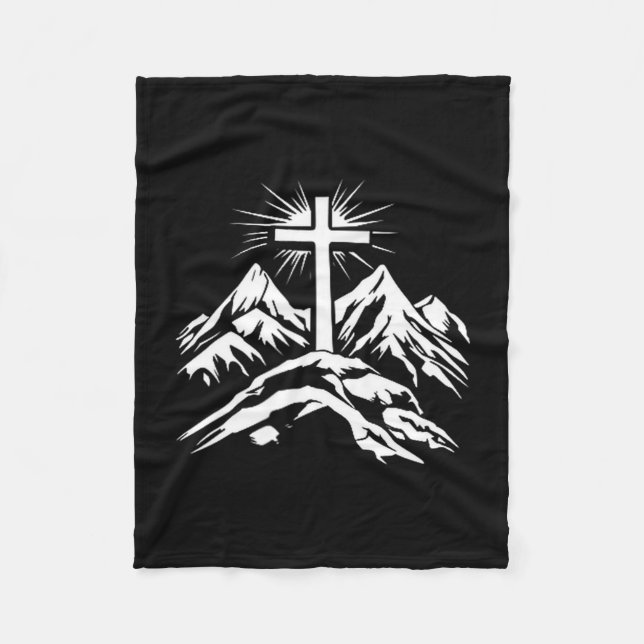 Manta Polar Christian Cross Mountains Religious  (Anverso)