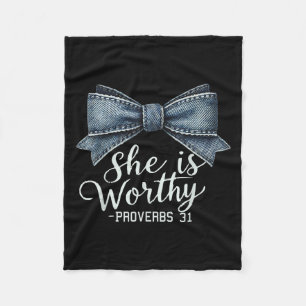 Manta Polar Christian Denim Bow Shirational Bible Religi