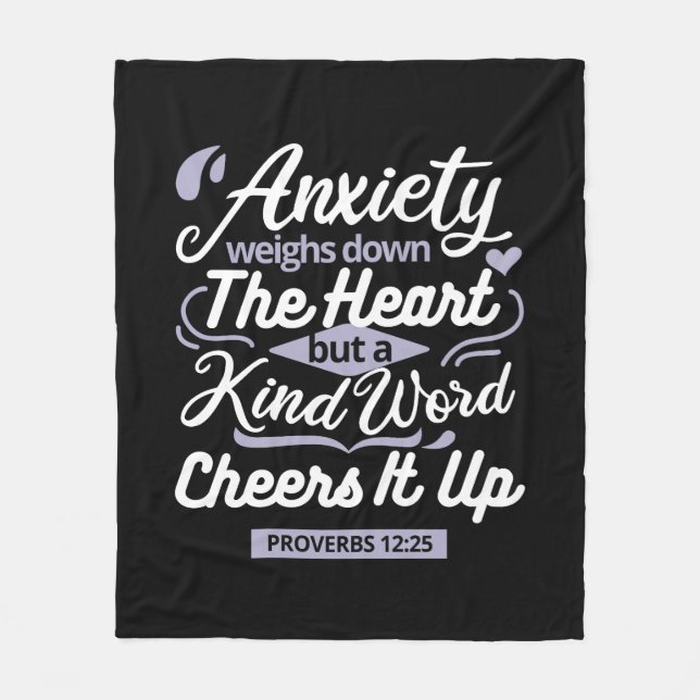 Manta Polar Christian Encouragement Quote – Anxiety & Kindness (Anverso)
