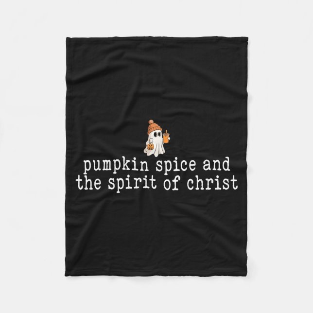 Manta Polar Christian Halloween Cute Ghost Pumpkin Sce Faith  (Anverso)
