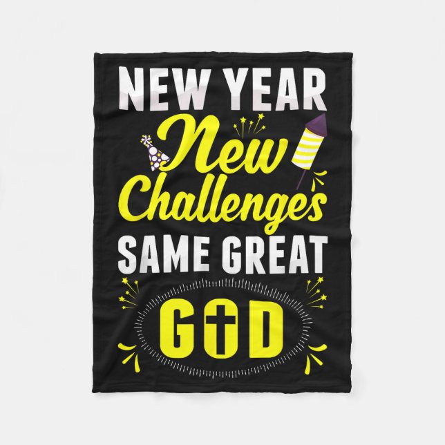 Manta Polar Christian Happy New Year New Challenges Same Great (Anverso)