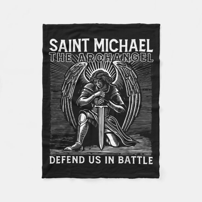 Manta Polar Christian Saint Michael Catholic Saint Defend Us I (Anverso)