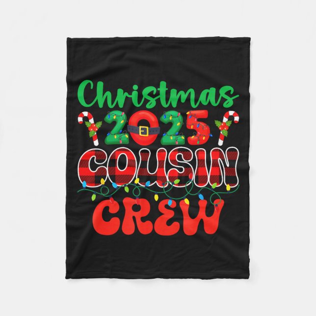 Manta Polar Christmas 2025 Cousin Crew Xmas Lights Family Reun (Anverso)