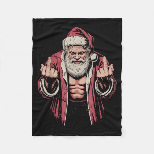 Manta Polar Christmas Angry Santa Middle Finger Sarcastic Xmas (Anverso)