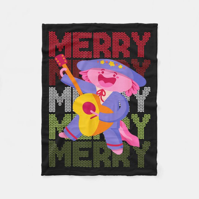 Manta Polar Christmas Axolotl Ugly Sweater Funny Christmas Sno (Anverso)