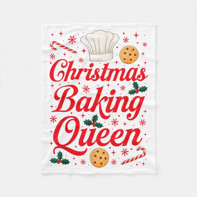 Manta Polar Christmas Baking Queen Funny Xmas Cookie Lover Wom (Anverso)
