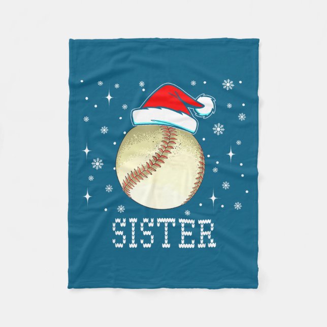 Manta Polar Christmas Baseball Sister Xmas Santa Hat Kids Boys (Anverso)