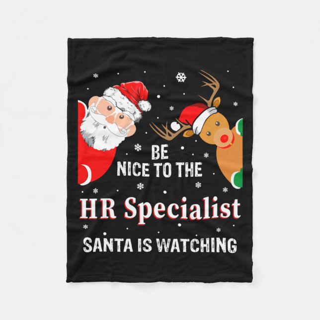 Manta Polar Christmas Be Nice To The Hr Specialist Santa Long  (Anverso)
