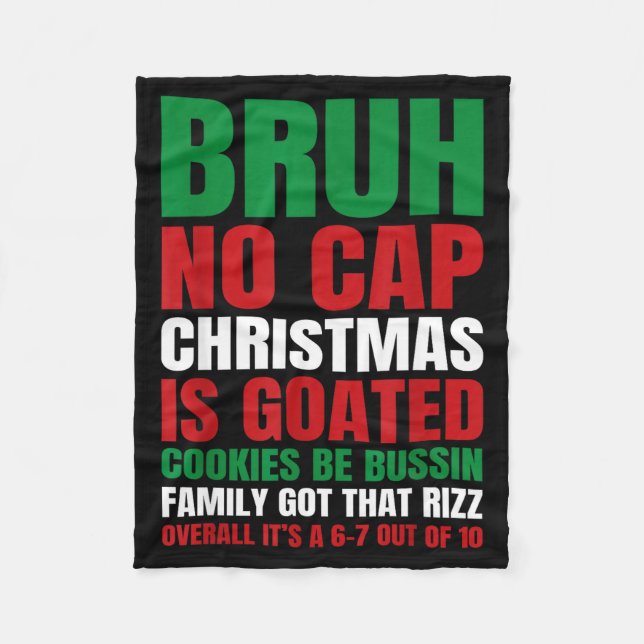Manta Polar Christmas Bruh No Cap Cookies Bussin Funny Rizz Me (Anverso)
