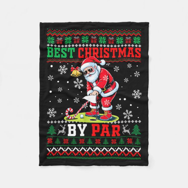 Manta Polar Christmas By Par Santa Sweater Playing Golf Golfer (Anverso)