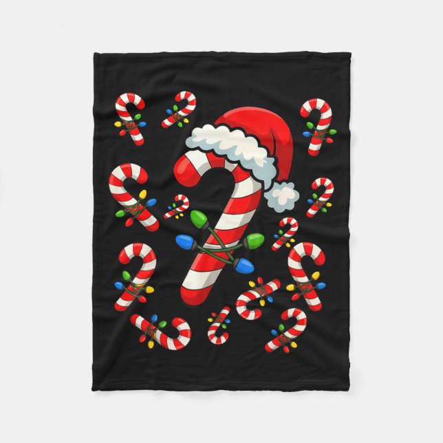 Manta Polar Christmas Candy Cane Crew Xmas Holiday Family Matc (Anverso)