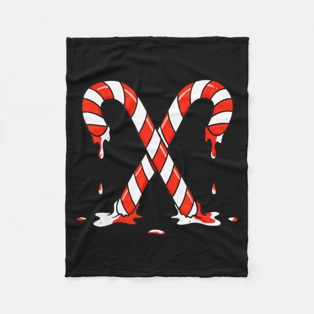 Manta Polar Christmas Candy Cane Drip Boys Girls Kids  (Anverso)