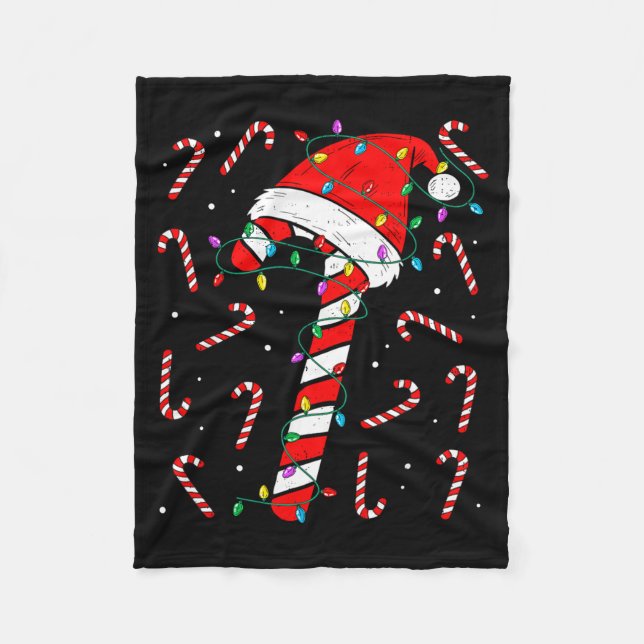 Manta Polar Christmas Candy Cane Hat Santa Xmas Holiday Toddle (Anverso)