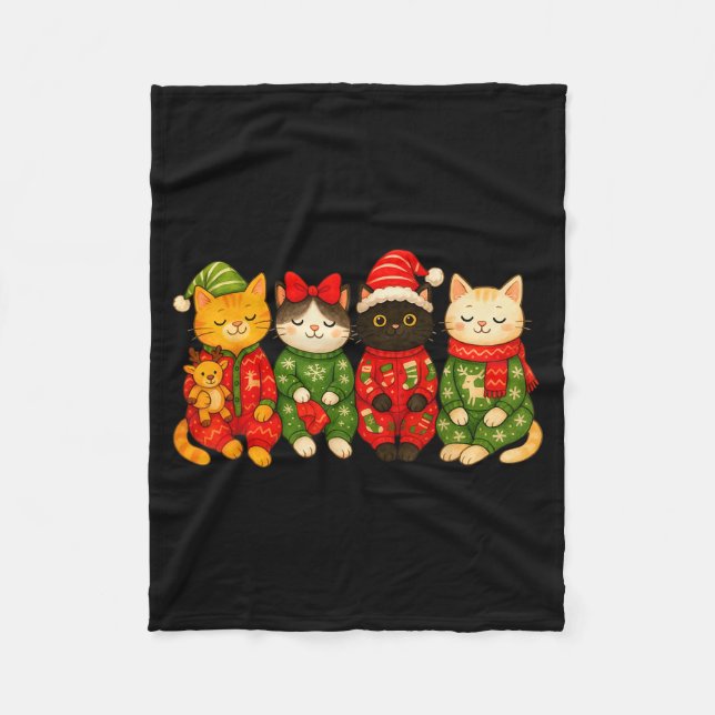 Manta Polar Christmas Cat Matching Family Xmas Pajama Men Wome (Anverso)