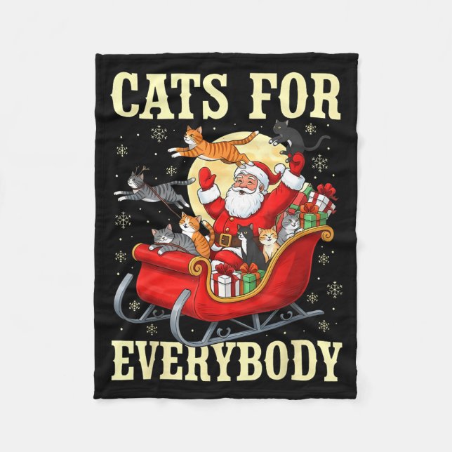 Manta Polar Christmas Cats For Everybody Santa Lover Holiday  (Anverso)