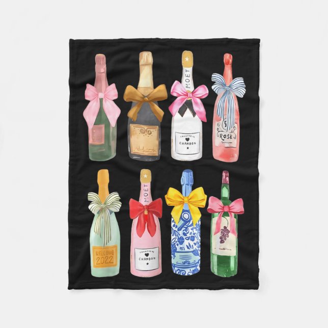 Manta Polar Christmas Champagne Cool Gl Coquette Bottle  (Anverso)