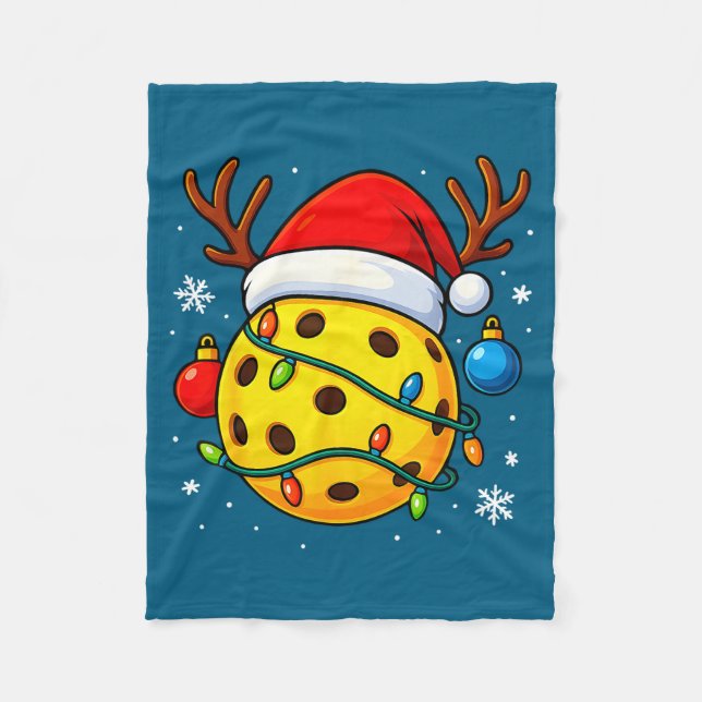 Manta Polar Christmas Ckleball Santa Hat Lights Srts Xmas Paja (Anverso)