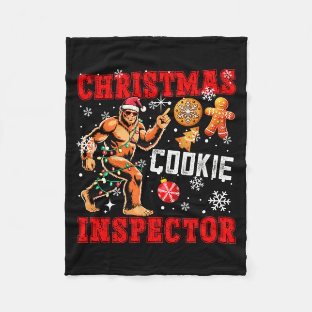 Manta Polar Christmas Cookie Inspector Xmas Santa Bigfoot Funn (Anverso)