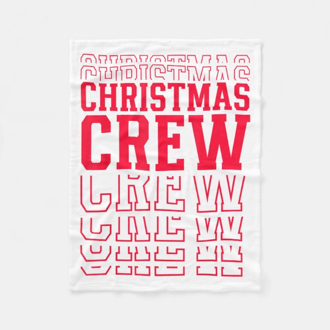 Manta Polar Christmas Crew Red Layered Text Family Santa Xmas  (Anverso)