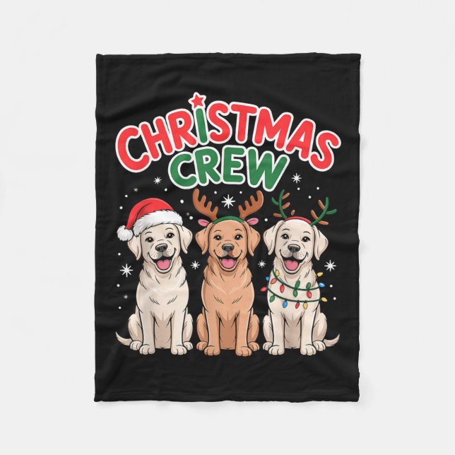 Manta Polar Christmas Crew Xmas Puppy Funny Christmas Labrador (Anverso)