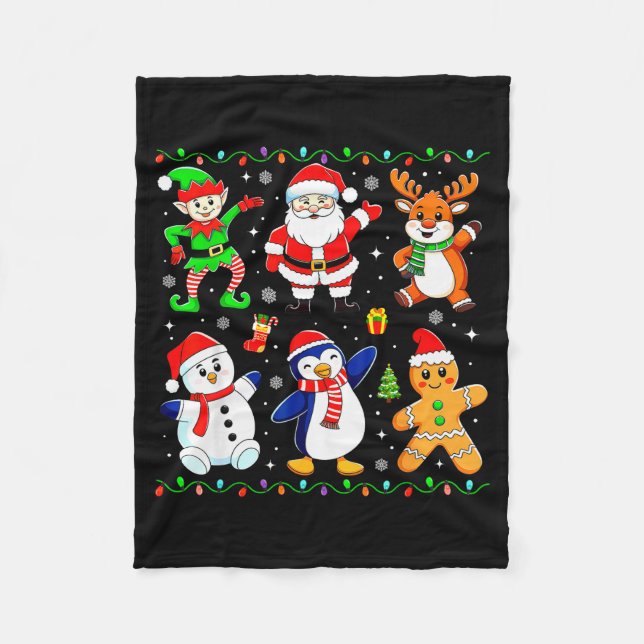 Manta Polar Christmas Dabbing Santa Elf Friends Boys Girls Men (Anverso)