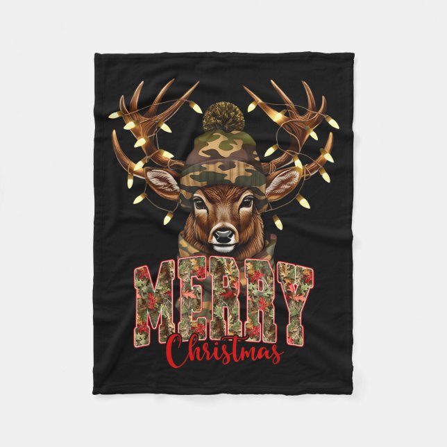 Manta Polar Christmas Deer Camouflage Hunting Camo Reindeer &a (Anverso)