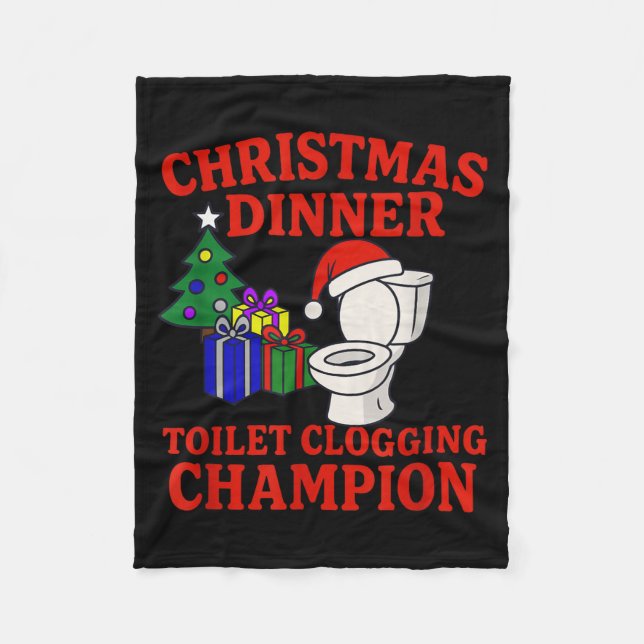Manta Polar Christmas Dinner Toilet Clogging Chamon _ Funny Ch (Anverso)