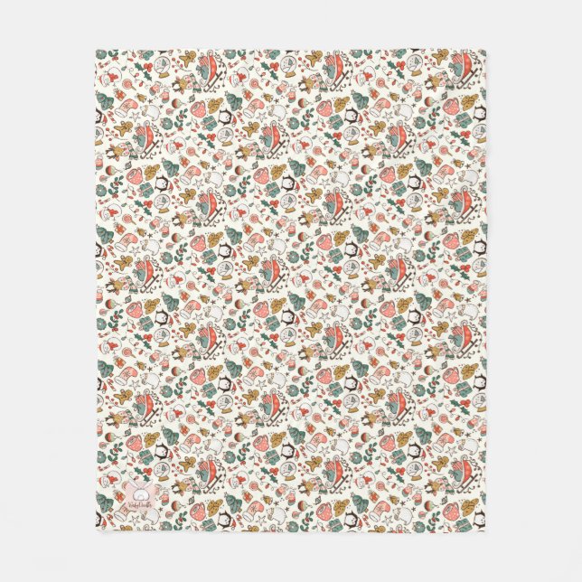 Manta Polar Christmas Ditsy Doodles  (Anverso)