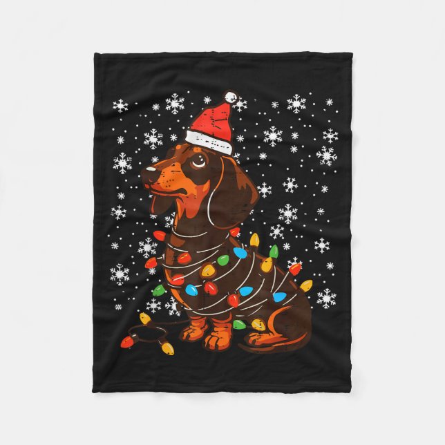 Manta Polar Christmas Dog Dachshund Santa Xmas Wiener Women Me (Anverso)