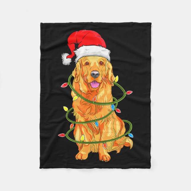 Manta Polar Christmas Dog Shirt, Christmas Golden Retriever Pa (Anverso)