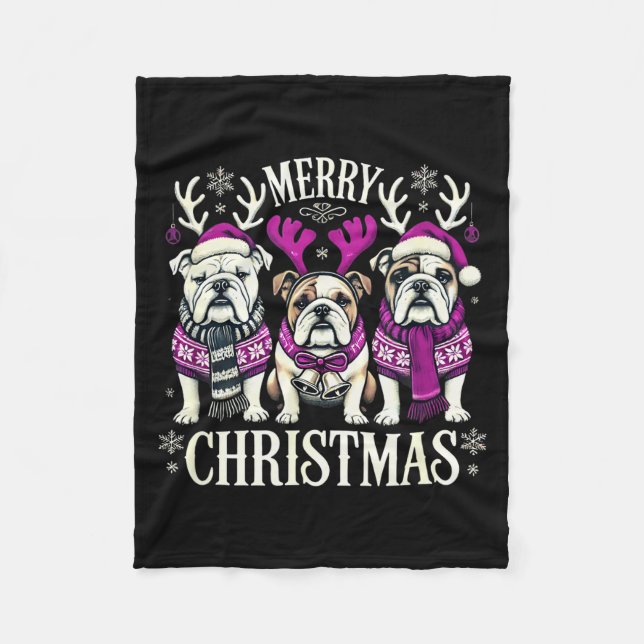 Manta Polar Christmas English Bulldog Mom English Bulldog Chri (Anverso)