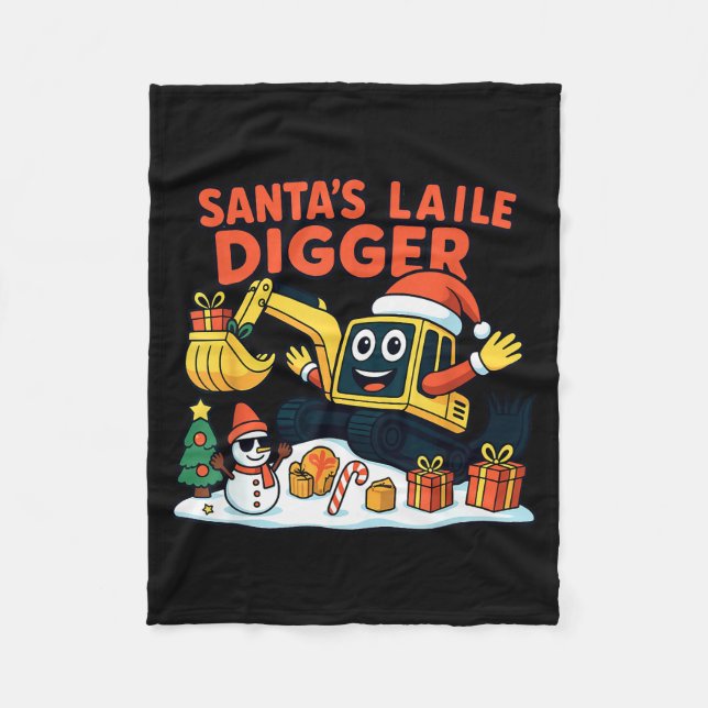 Manta Polar Christmas Excavator Santa Digger Funny Holiday  (Anverso)