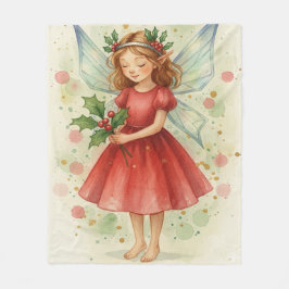 Manta Polar Christmas Fairy Watercolor Art Holiday