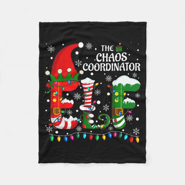 Manta Polar Christmas Family Matching Pajamas Chaos Coordinato (Anverso)