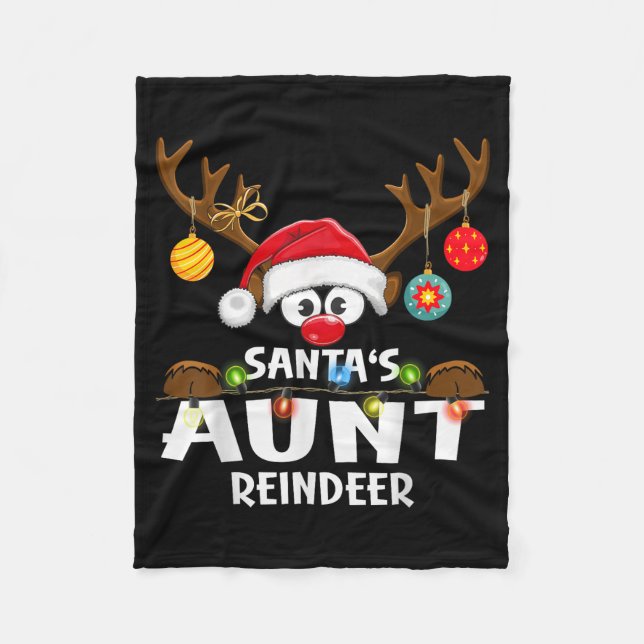 Manta Polar Christmas Family Santa's Aunt Reindeer Pajama  (Anverso)