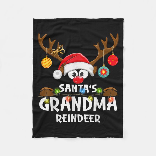 Manta Polar Christmas Family Santa's Grandma Reindeer Pajama  (Anverso)
