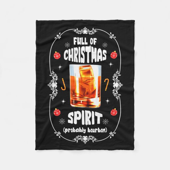 Manta Polar Christmas Fir Tree With Bourbon Ugly Xmas Bourbon  (Anverso)