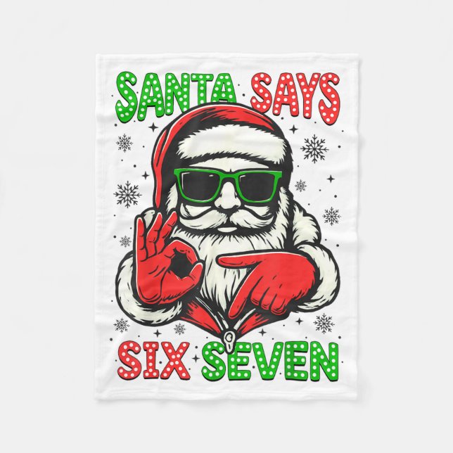 Manta Polar Christmas Funny Santa Says Six Seven 67 Meme Xmas  (Anverso)