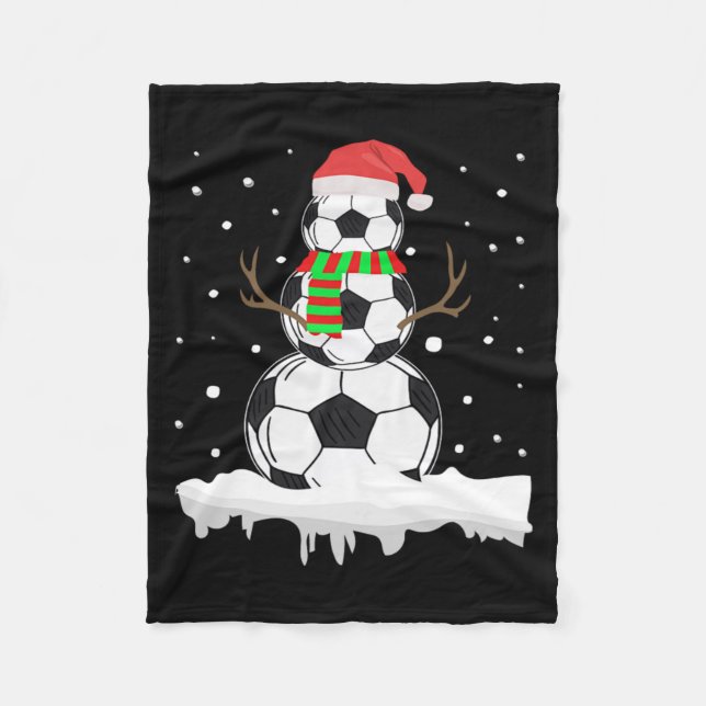 Manta Polar Christmas Funny Soccer Ball Snowman Xmas Sport (Anverso)