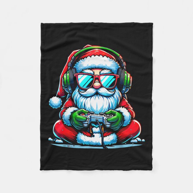 Manta Polar Christmas Gamer Boys Video Game Santa Xmas  (Anverso)