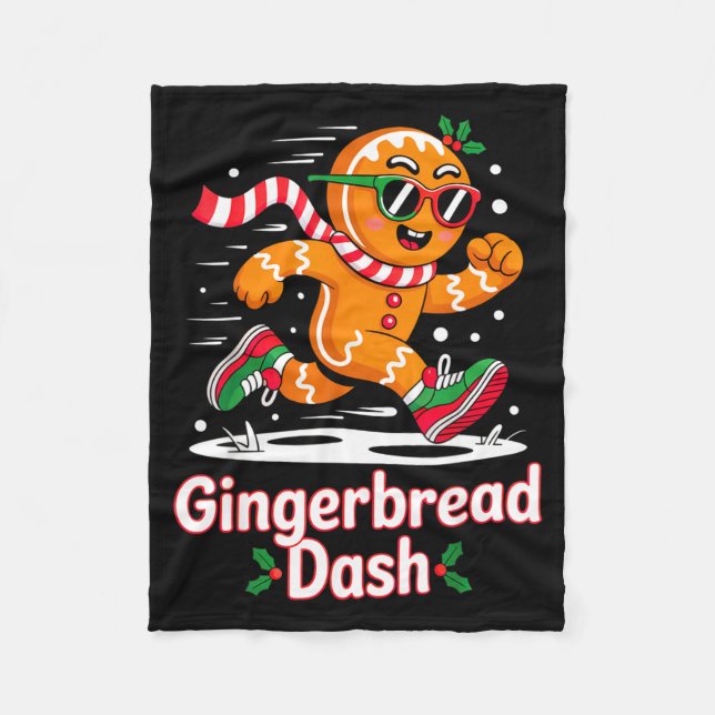 Manta Polar Christmas Gingerbread Dash Running Runner Xmas Mar (Anverso)