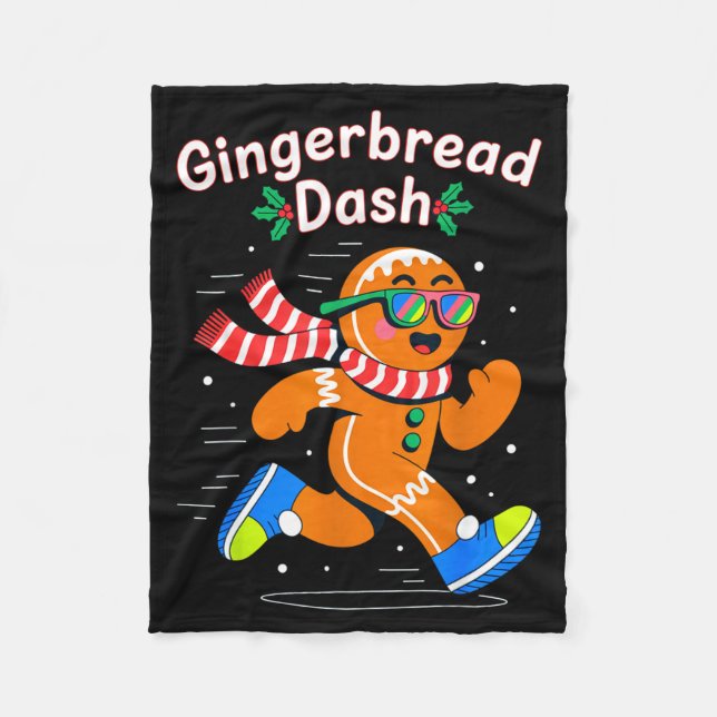 Manta Polar Christmas Gingerbread Dash Running Runner Xmas Mar (Anverso)