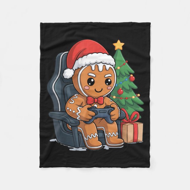Manta Polar Christmas Gingerbread Gamer Chair Holiday Gaming B (Anverso)