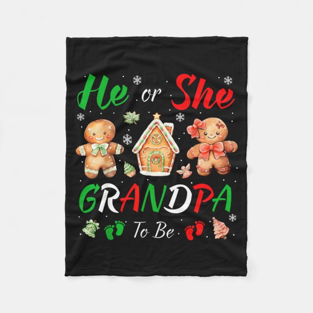Manta Polar Christmas Gingerbread Gender Reveal He Or She Gran (Anverso)