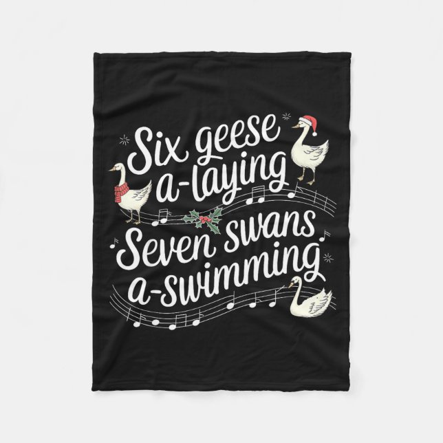 Manta Polar Christmas Goose 67 6 Geese A Laying 7 Swans A Swim (Anverso)