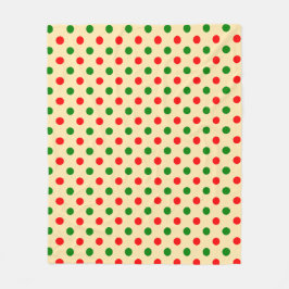 Manta Polar Christmas - Green and Red Polka Dots Pattern  