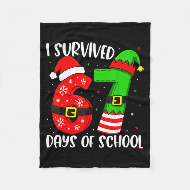 Manta Polar Christmas I Survived 67 Days Of School Funny Six S (Anverso)