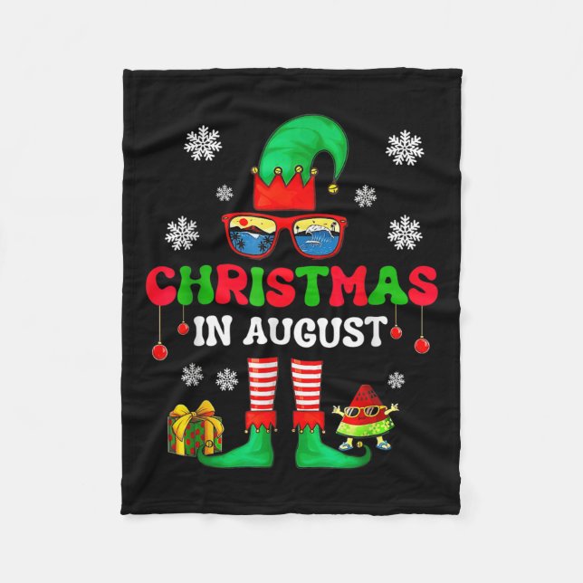 Manta Polar Christmas In August Funny Elf For Summer Xmas Men  (Anverso)