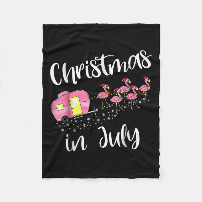 Manta Polar Christmas In July Flamingo Nk  (Anverso)