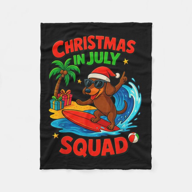 Manta Polar Christmas In July Funny Dachshund Dog Lover Xmas I (Anverso)